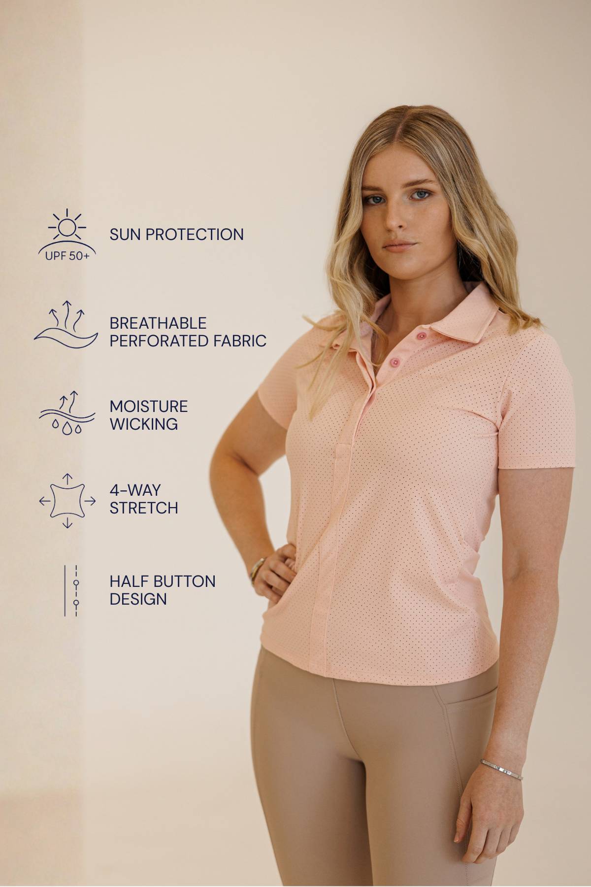 Performa Short Sleeve Shirt - Peachy Pink